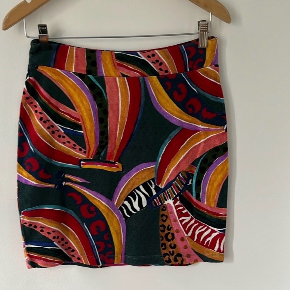 Farm Rio X Anthropologie Halley Knit Banana Print Fitted Skirt